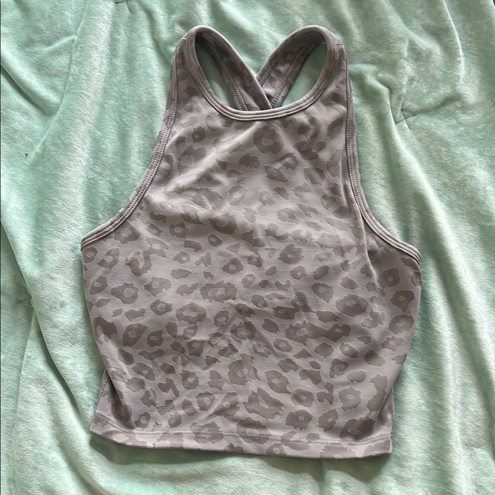 Beyond Yoga Leopard Print Racerback Crop Top